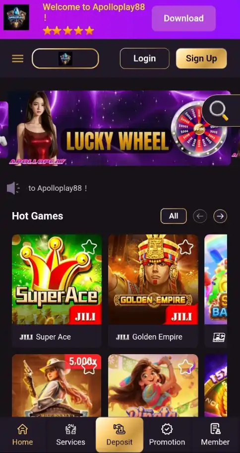 Apolloplay88 Mobile Interface