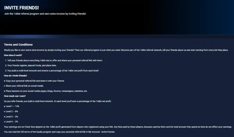 1xbet Invite Friends